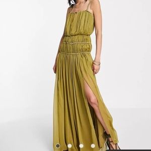 ASOS Peasant Look Chiffon Maxi Dress